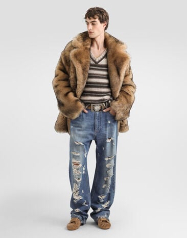 Dolce & Gabbana Double-breasted shearling coat Dolce & Gabbana Double-breasted shearling coat Multicolor G055HLHUPBT