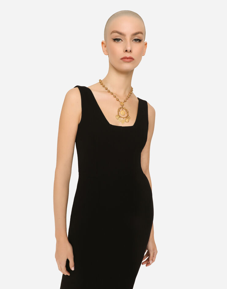 Dolce & Gabbana Wool crepe midi dress Black F6H6ETFU2TZ