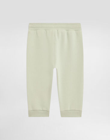 Dolce & Gabbana Oversized fleece trousers with DG embroidery Green L1JPGRG7PJP