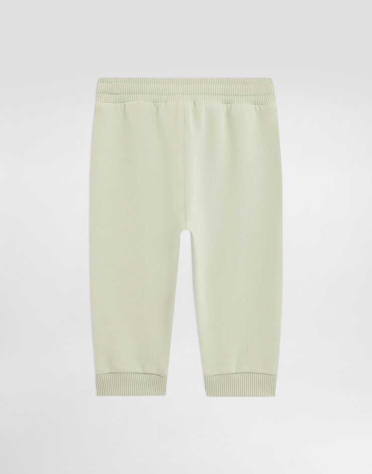 Dolce & Gabbana Oversized fleece trousers with DG embroidery Green L1JPGRG7PJP
