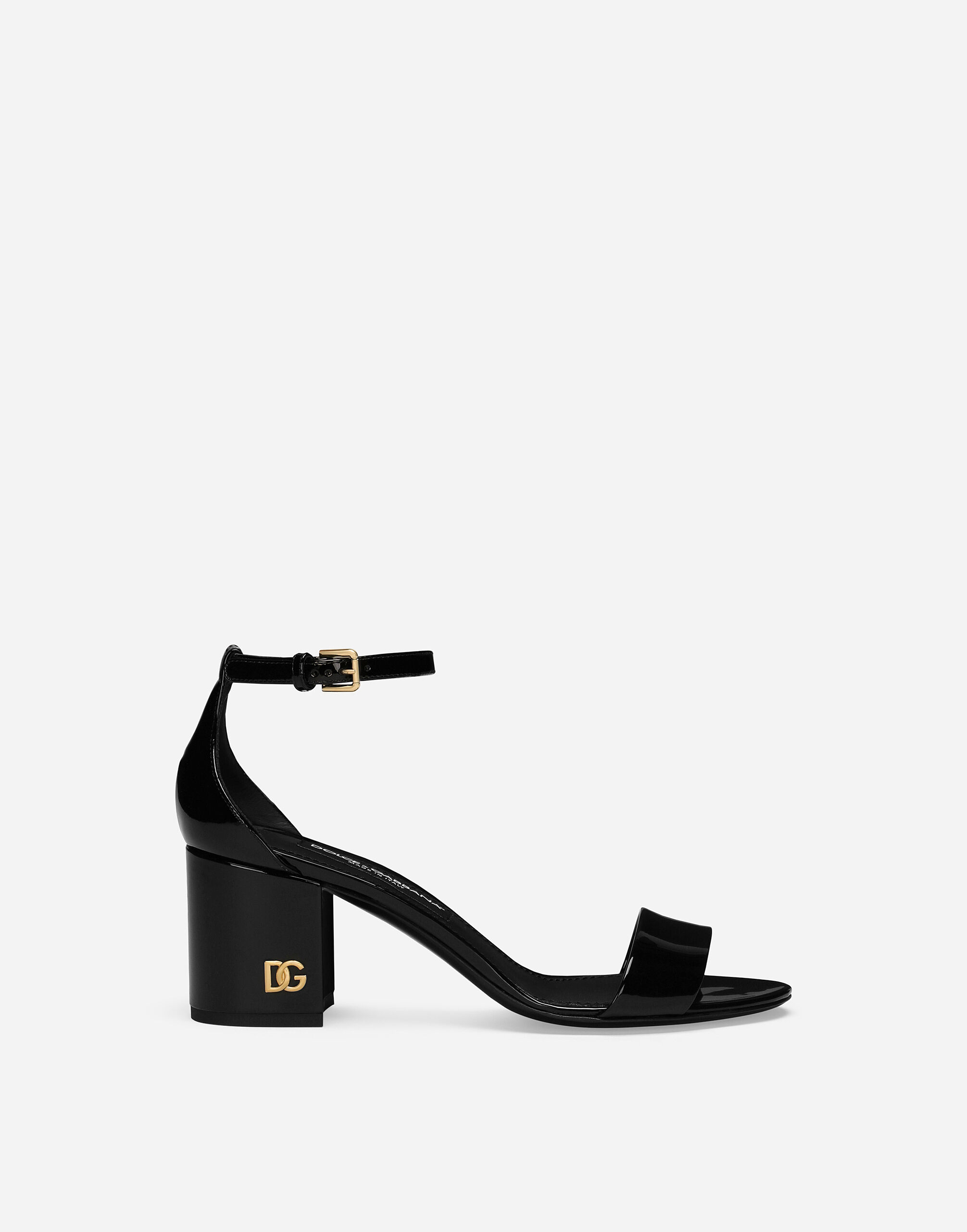 Dolce & Gabbana Patent leather sandals Black CR1339A1037