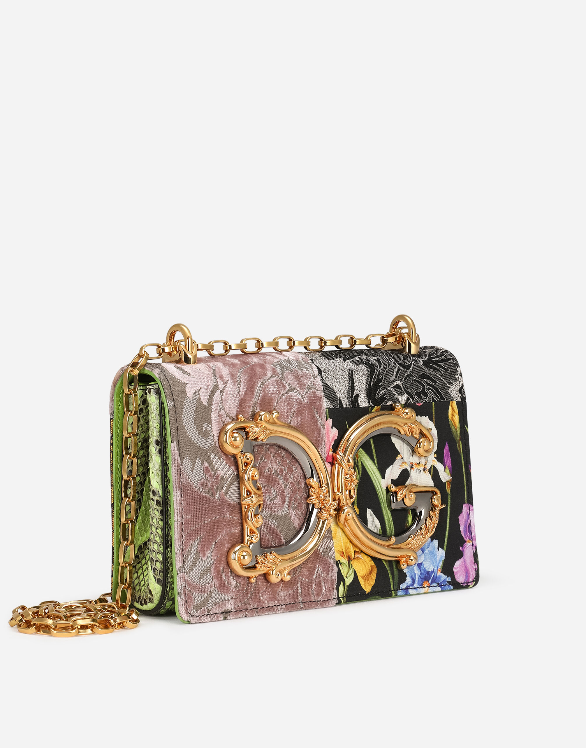 DOLCE&GABBANA パーティ　バッグ　DG girls DG Girls bag in patchwork fabric and ayers