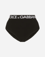 Dolce & Gabbana High-waisted jersey briefs with branded elastic Black O2E77TONN77