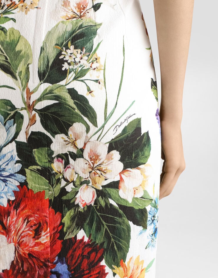 Dolce & Gabbana Kleid aus Cretonne mit Bouquet-Print Drucken F6TYCTFSRQU