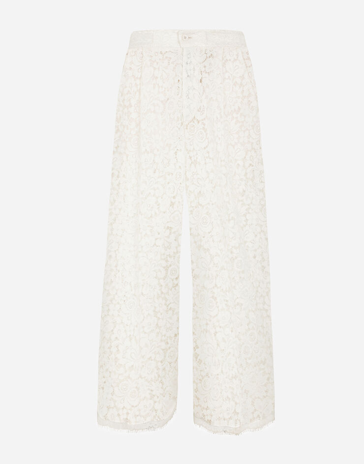 Dolce & Gabbana Tailored lace pants White GP06KTFLM55