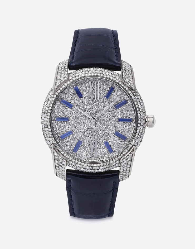 Dolce & Gabbana Montre or et pavé de diamants Bleu/Or Blanc WWJE1GXPI02