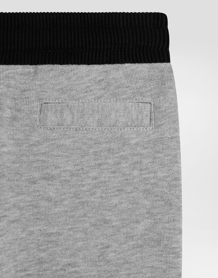 Dolce & Gabbana Fleece trousers with Dolce&Gabbana print Grey L1JPKZG7PCC