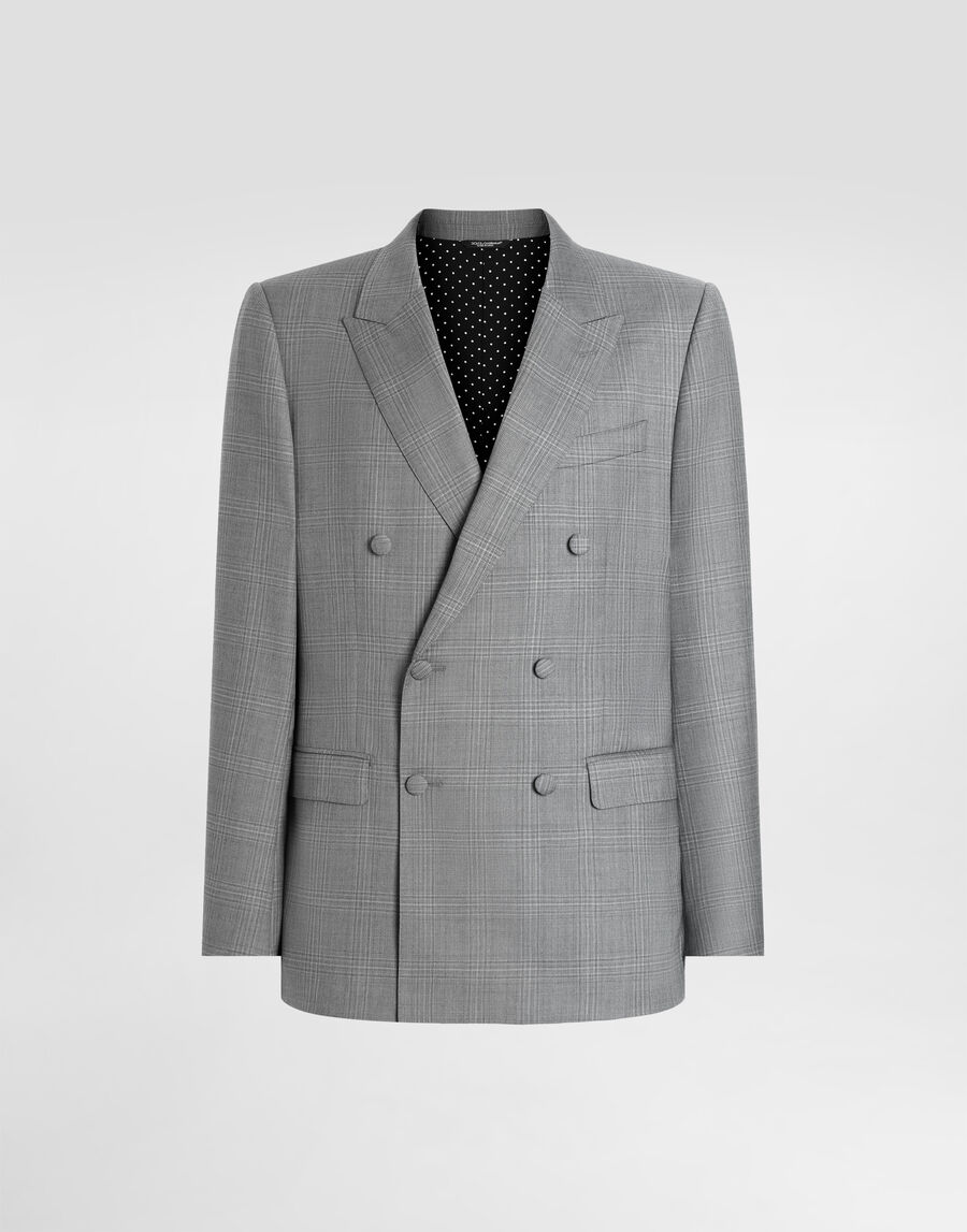 Double-breasted new martini glen plaid jacket