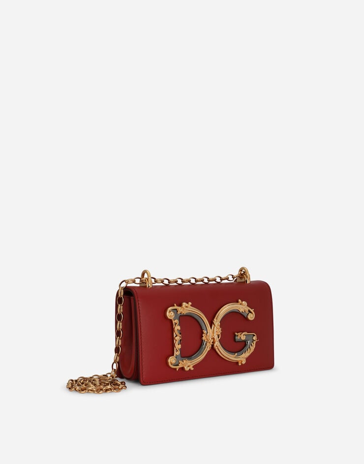 Dolce & Gabbana Phone bag DG Girls en cuir de veau Rouge BI1416AW070