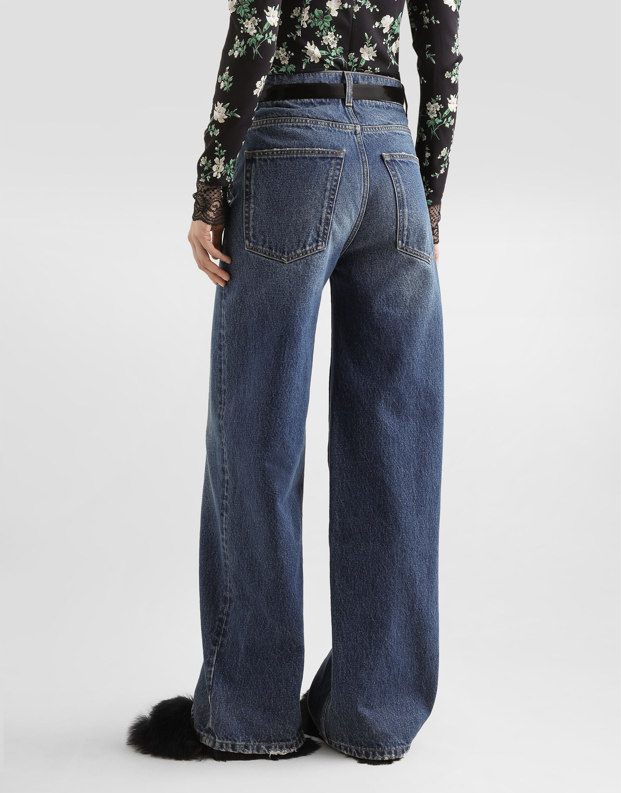 5-pocket denim trousers in Multicolor for Women | Dolce&Gabbana®