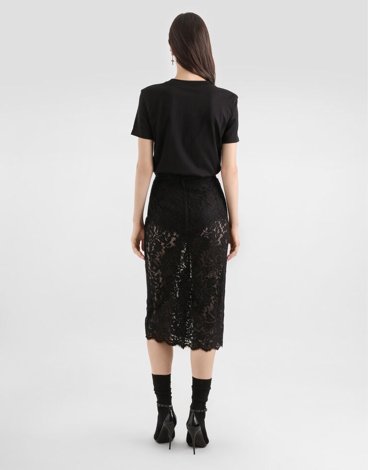 Dolce & Gabbana Jersey t-shirt with embroidery Dolce & Gabbana Jersey t-shirt with embroidery Black F8V42ZGDDL1