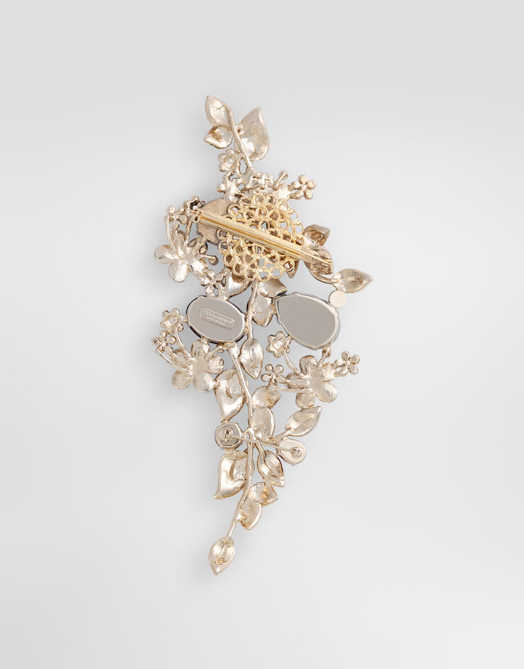 Dolce & Gabbana Maxi floral brooch with rhinestones Dolce & Gabbana Maxi floral brooch with rhinestones Multicolor WPR7F5W1111