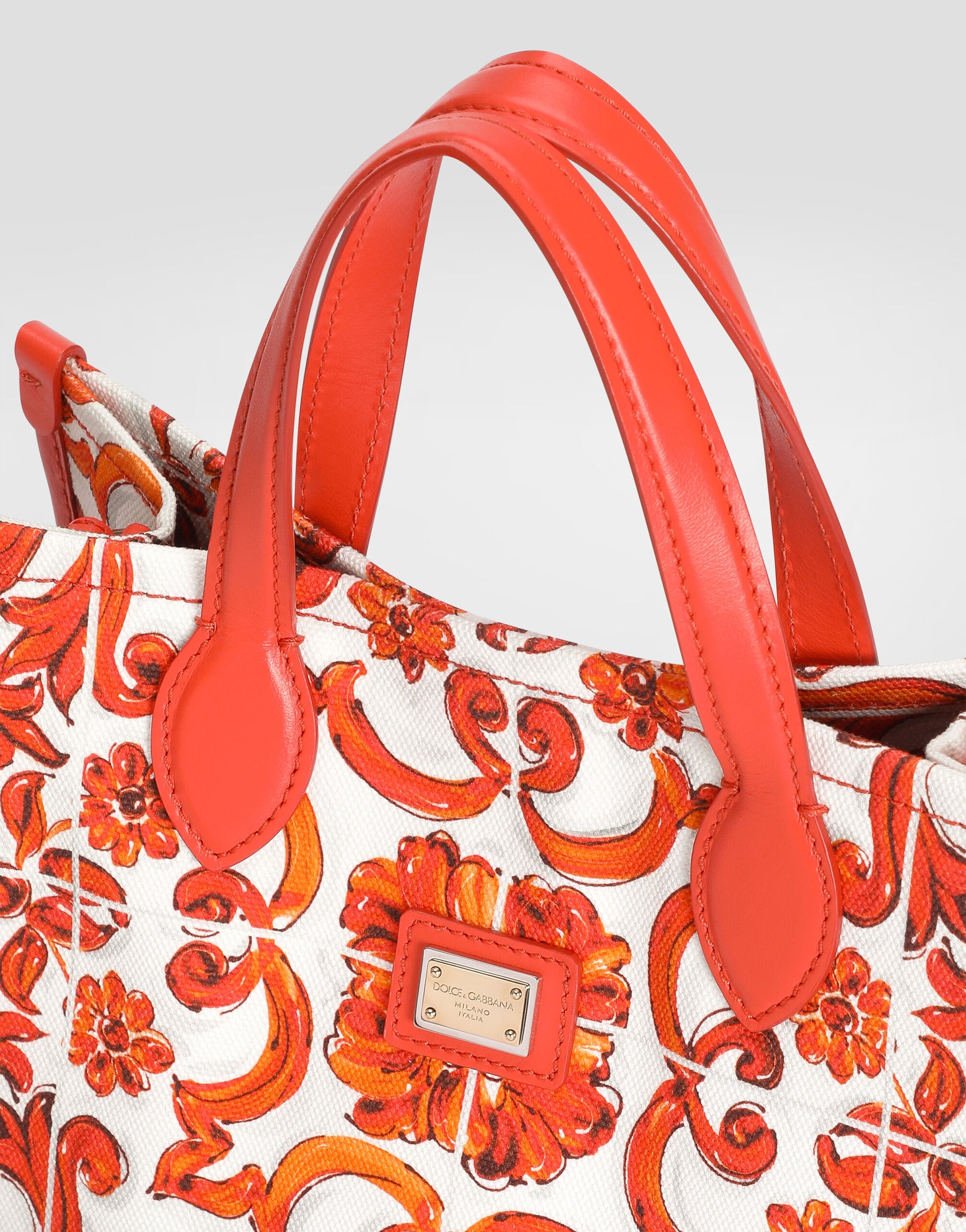 超希少　 DOLCE&GABBANA マヨリカ柄 トートバッグ 　大容量 Multicolorのガールズ DG マヨリカプリント キャンバス トート