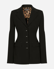 Dolce & Gabbana Single-breasted Turlington jacket in jersey Milano rib Print F29UDTIS1P4