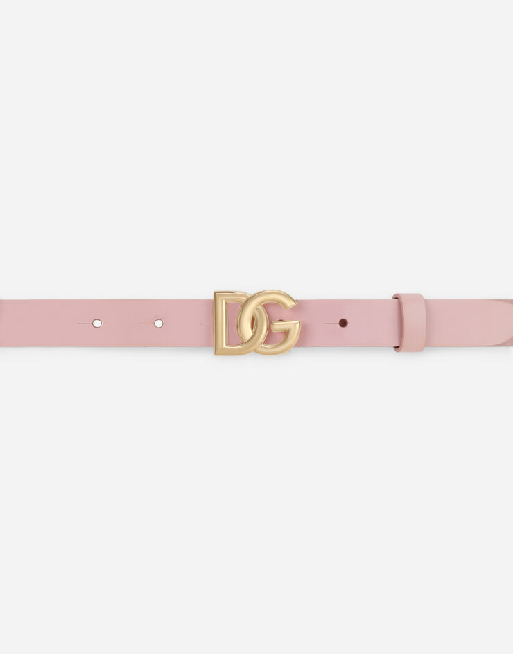 Dolce & Gabbana Ремень из лакированной кожи с логотипом DG розовый EE0062A1471