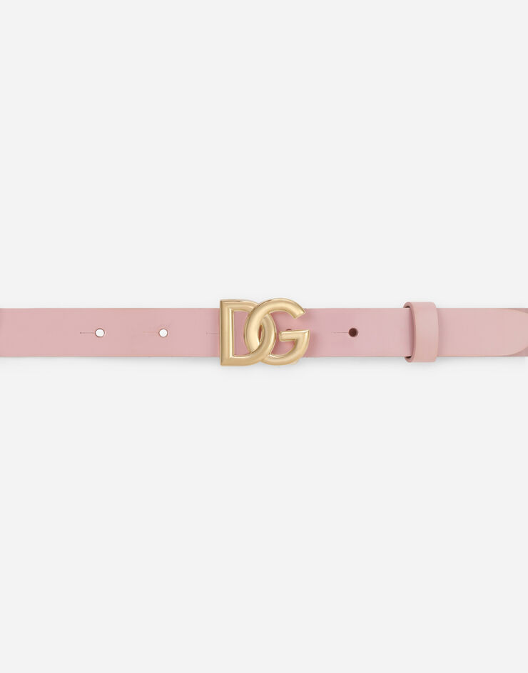 Dolce & Gabbana Patent leather belt with DG logo Pink EE0062A1471