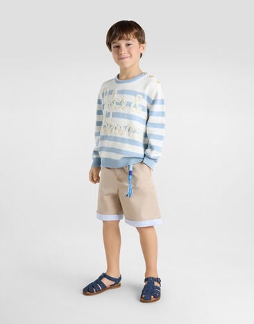 Dolce & Gabbana Pull en maille jersey à rayures et logo Dolce&Gabbana Multicolor L4KWG6JBCF6