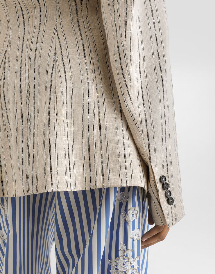 Dolce & Gabbana Single-breasted jacket in regimental pinstripe Multicolor F29WOTFR8AC