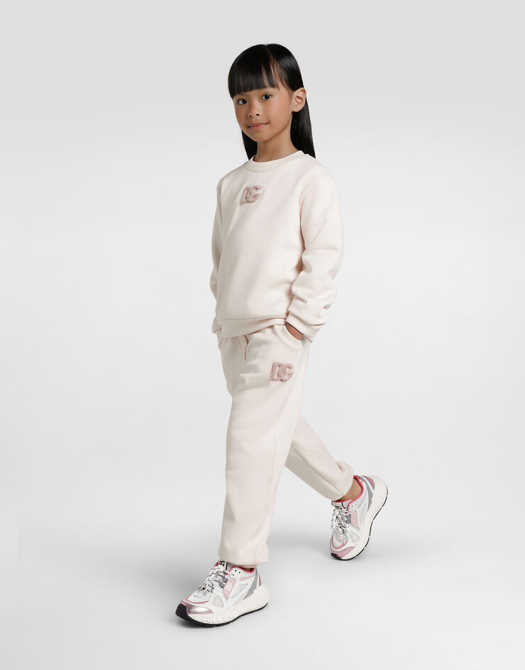 Dolce & Gabbana Sweatshirt with DG sequin patch Pink L5JWBUG7PKQ