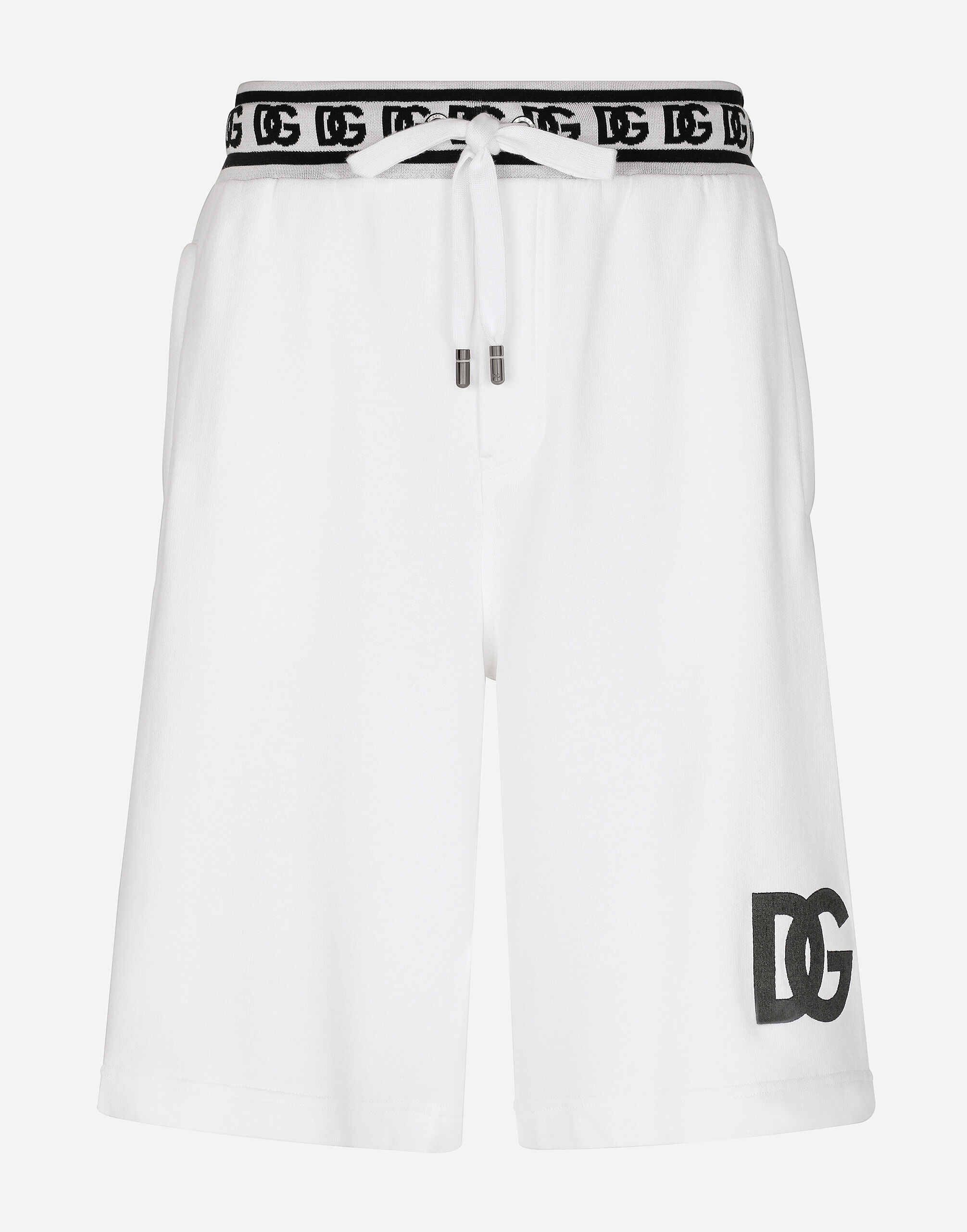 Dolce & Gabbana Jogging shorts with DG embroidery and DG Monogram Black GVA8ATGF805