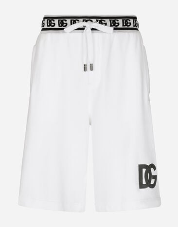 Dolce & Gabbana Jogging shorts with DG embroidery and DG Monogram Multicolor GV1OXDGG131