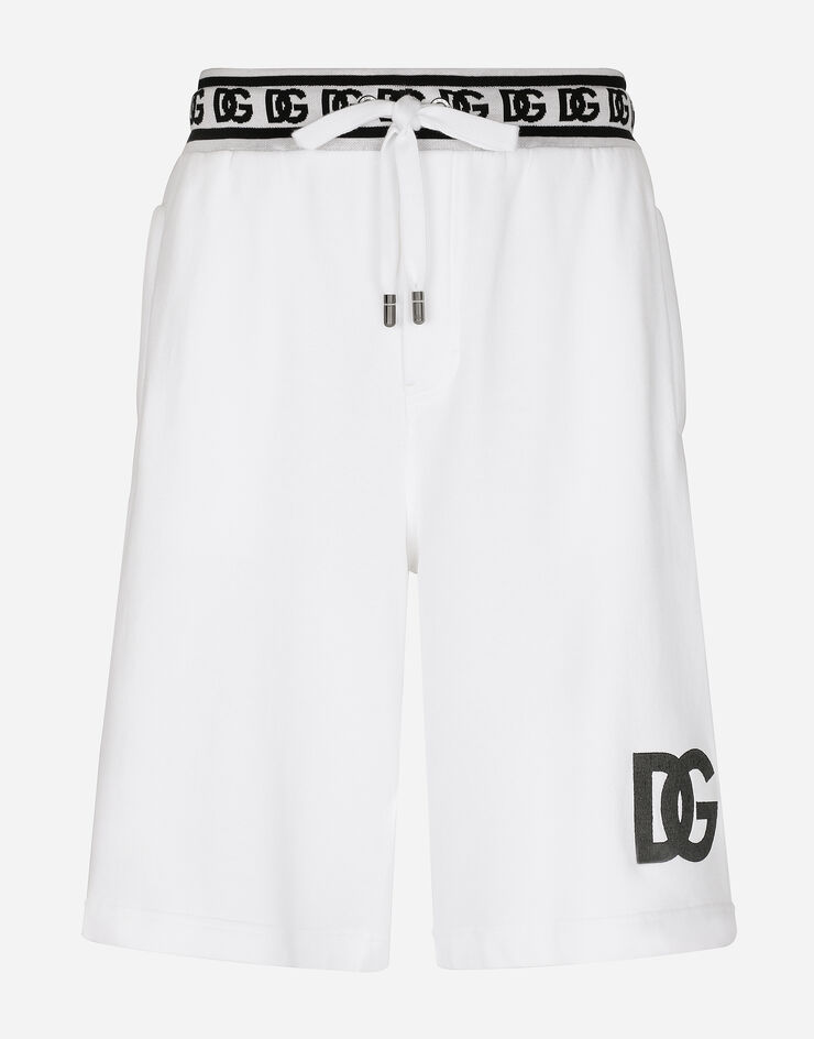 Dolce & Gabbana Jogging shorts with DG embroidery and DG Monogram White GVUBHZFU7DU
