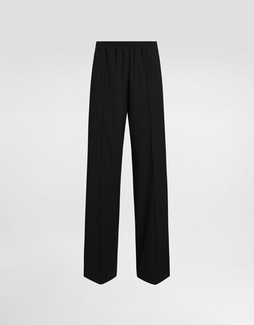 Dolce & Gabbana Palazzo-Jogginghose aus Wollstoff Schwarz FTC6ZTGDCSV