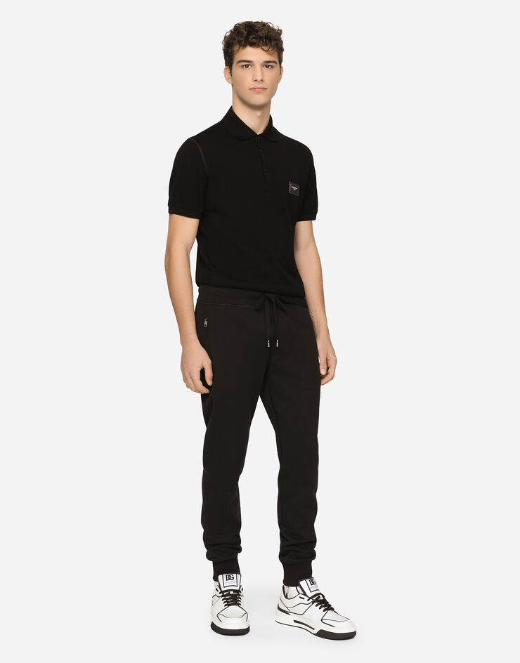 Dolce & Gabbana Jersey jogging pants with branded tag Black GYWDATFU7DU