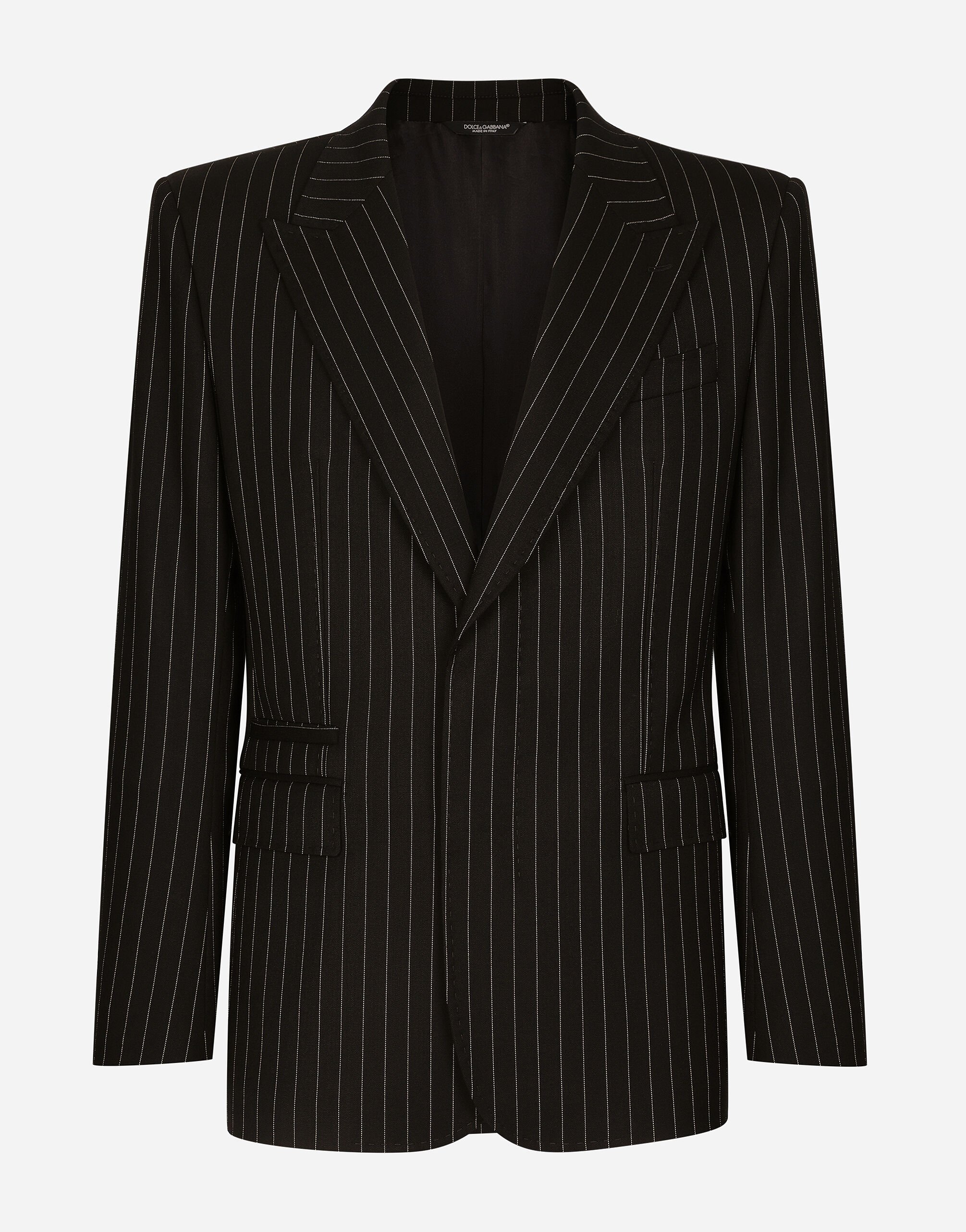Dolce & Gabbana Pinstripe stretch wool Sicilia-fit jacket Grey G2NW1TFU4LB