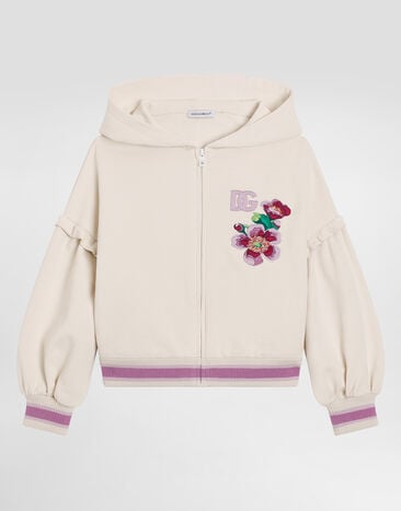 Dolce & Gabbana Violets-print oversize hoodie Multicolor L5JWCCG7PHT