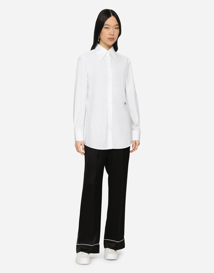 Dolce & Gabbana Satin pajama pants with piping Black FTB0MTFU1AU