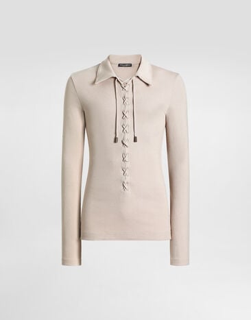 Dolce & Gabbana Cotton interlock polo t-shirt Dolce & Gabbana Cotton interlock polo t-shirt Beige G8SR3TFUGFJ
