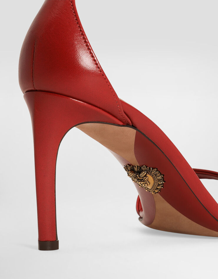 Dolce & Gabbana Sandalia de piel de cabritilla brillante Rojo CR1774A5738