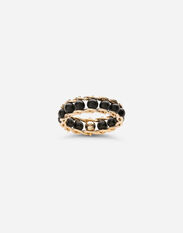 Dolce & Gabbana Tradition yellow gold rosary band ring with black jades Black WWFE1SWW059