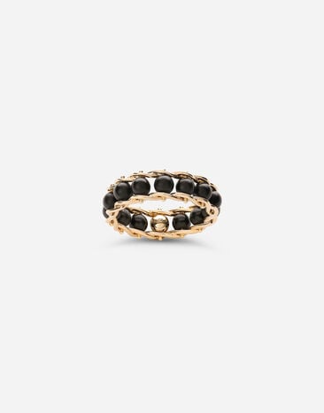 Dolce & Gabbana Tradition yellow gold rosary band ring with black jades Yellow gold WRLT1GWNFYE