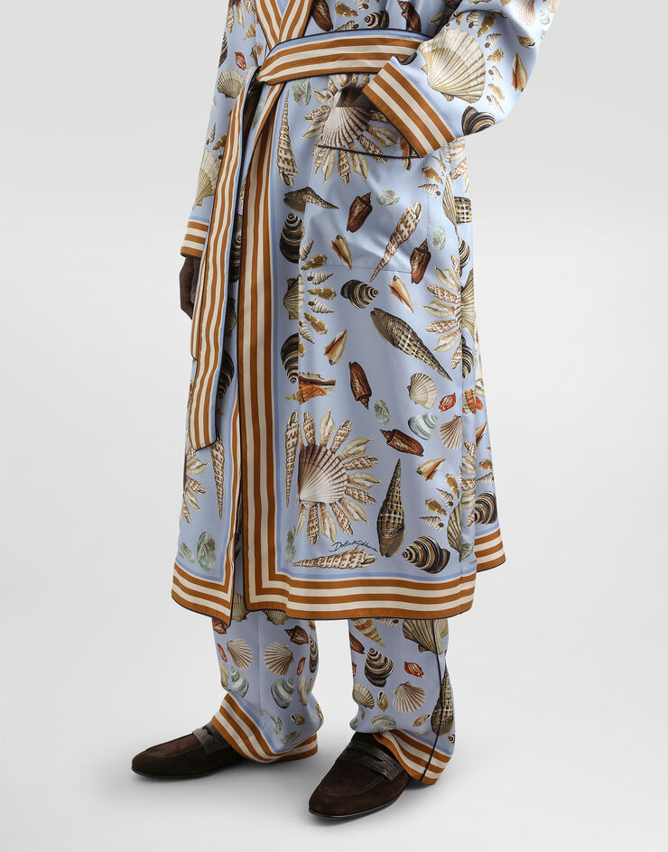 Dolce & Gabbana Shell-print silk twill robe Multicolor G031TTHI1ZB