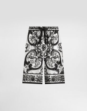 Dolce & Gabbana Majolica-print silk twill trousers Multicolor GV37ATHI1S6
