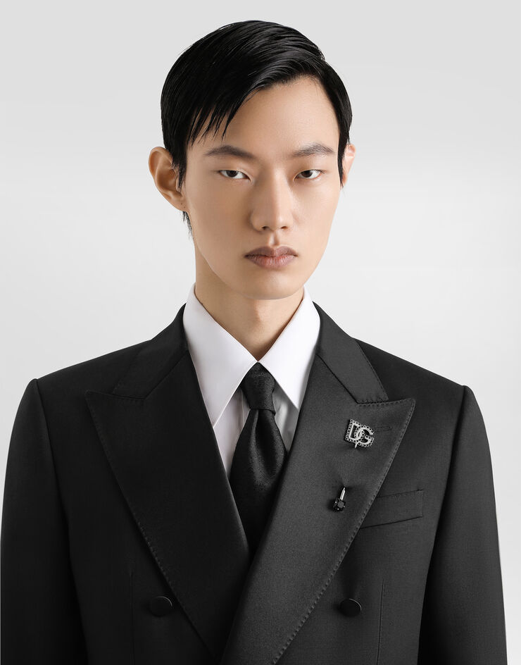 Dolce & Gabbana DGロゴ ラインストーン ピン Silver WPR5X1W1111