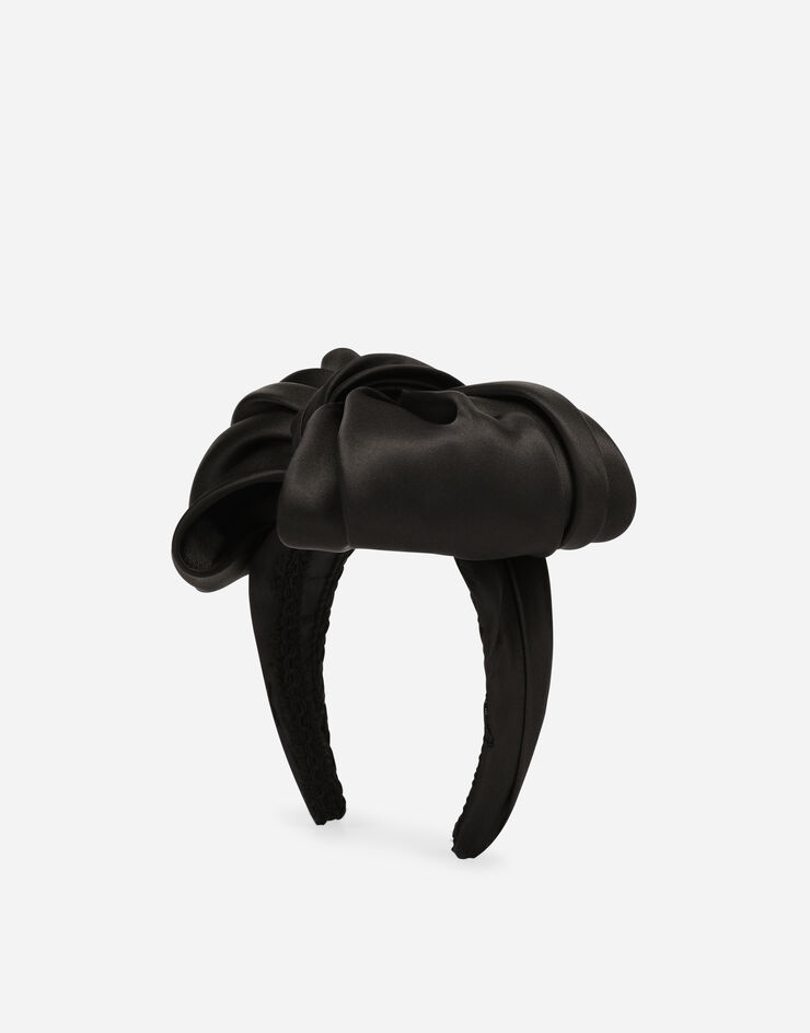 Dolce & Gabbana Headband with organza bow Black FY358AFU1JG