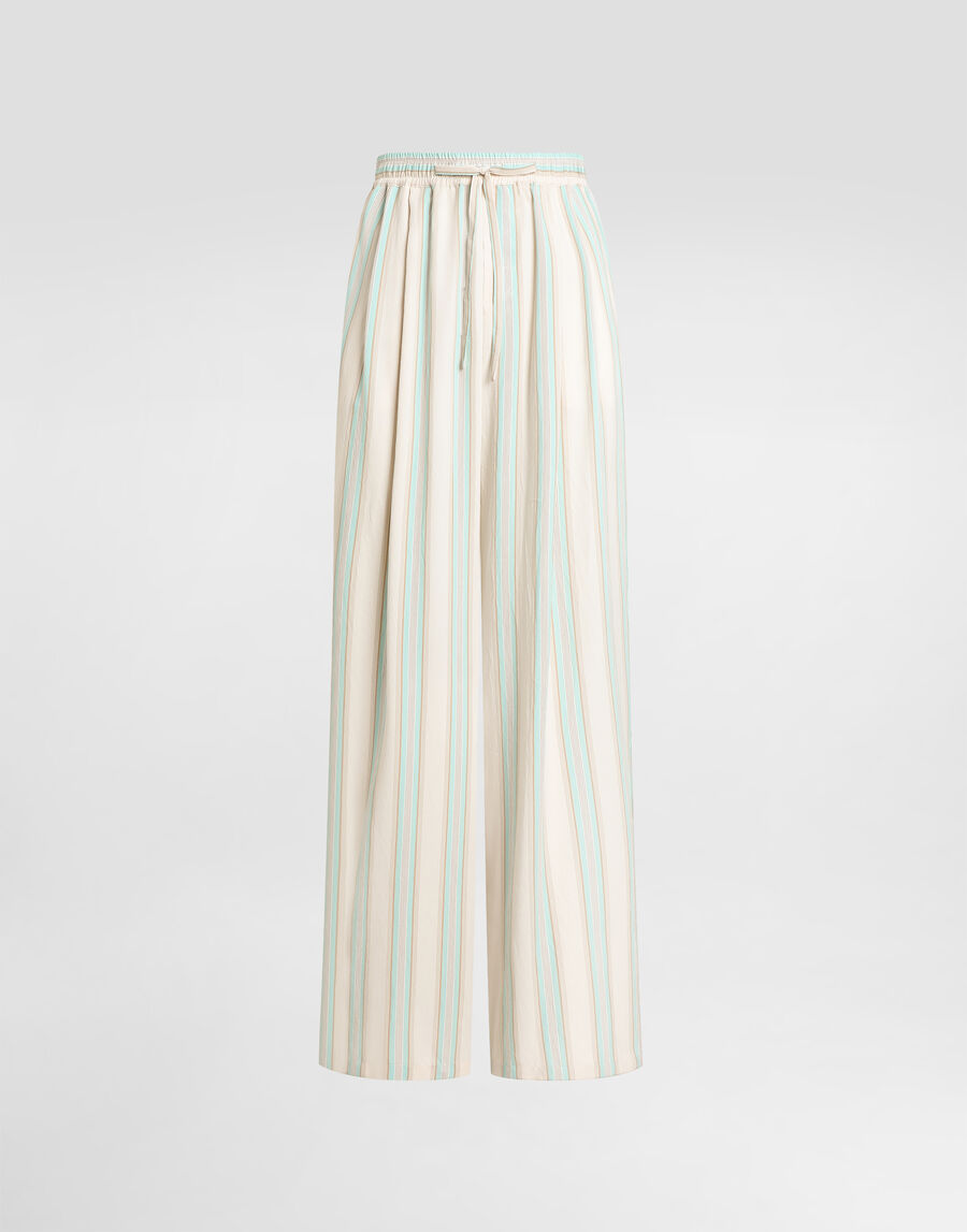 Striped canvas vanity trousers