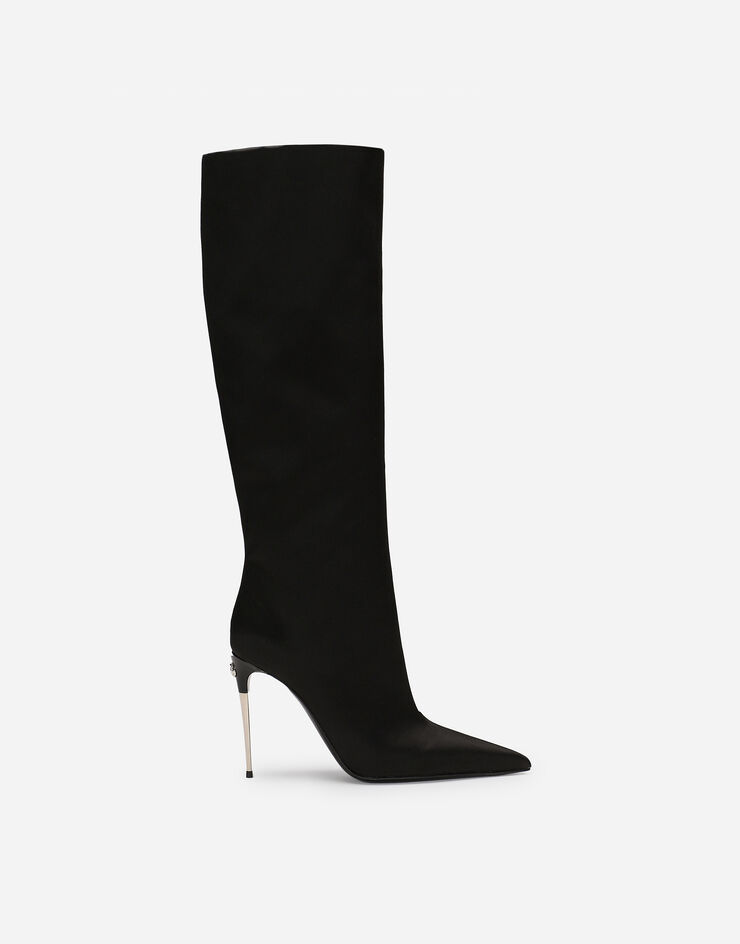 Dolce & Gabbana حذاء بوت ساتان أسود CU1126A7630