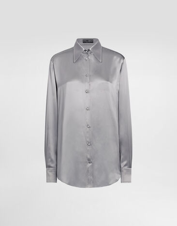 Dolce & Gabbana Silk satin shirt Grey F5S36TFU1UU