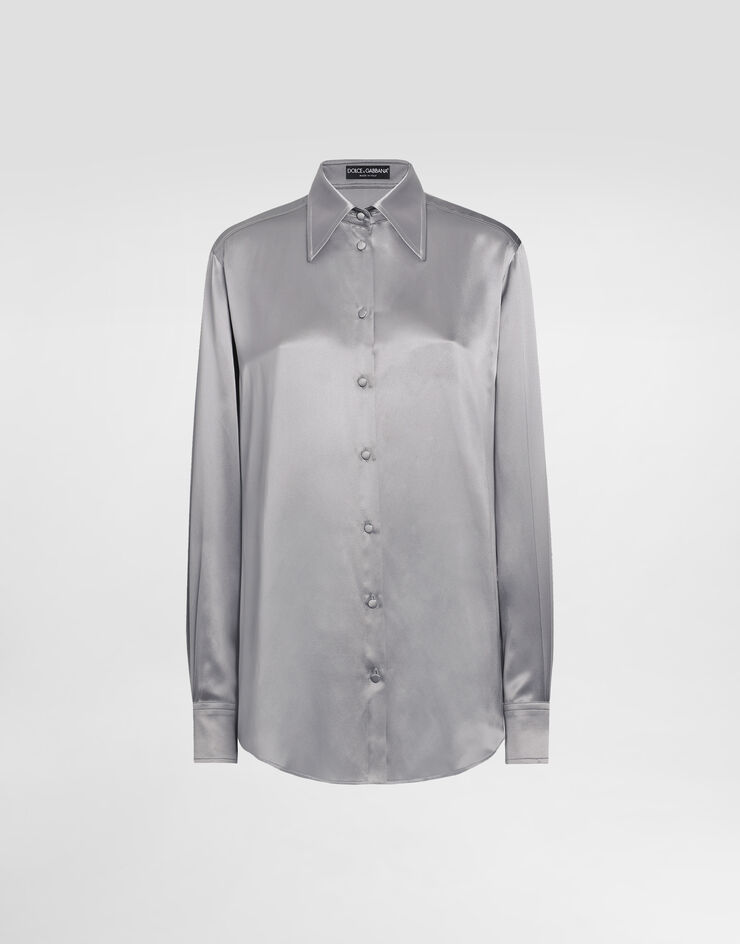 Dolce & Gabbana Silk satin shirt Grey F5S36TFU1UU