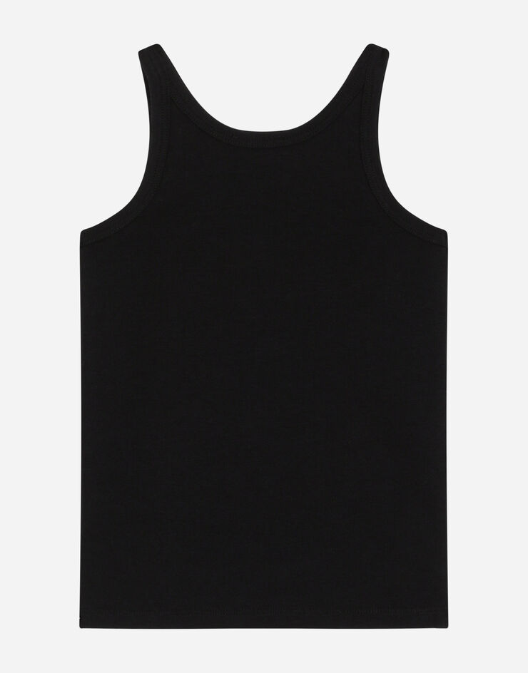 Dolce & Gabbana Short-sleeved jersey vest two-pack Black L4J702G7OCU