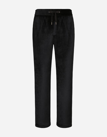Dolce & Gabbana シェニール ジョギングパンツ Black GP09XZHU7SO
