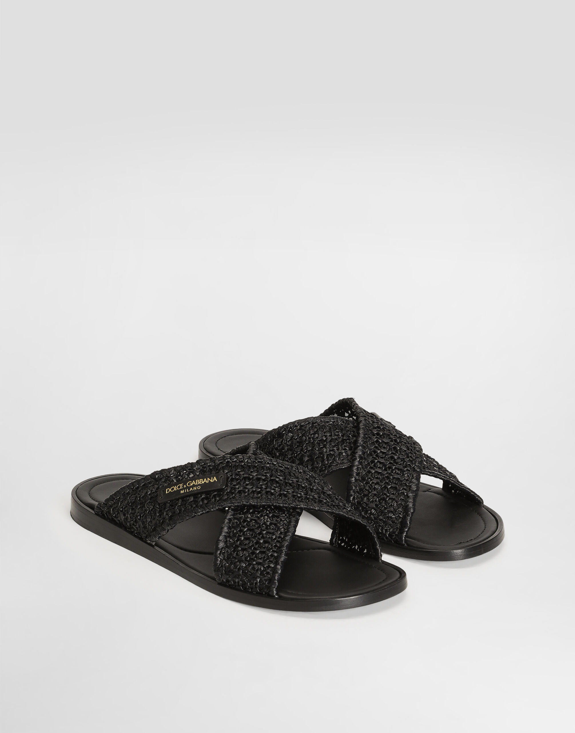 Sandals in raffia in Black for Men | Dolce&Gabbana® US