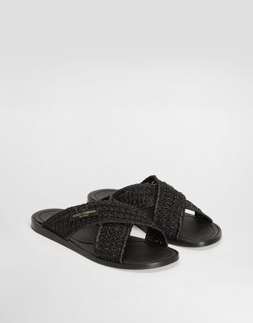 Dolce & Gabbana صندل من رافيا Black A80618A0675