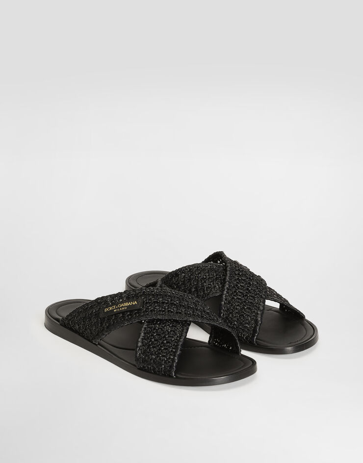 Dolce & Gabbana Sandals in raffia Black A80618A0675
