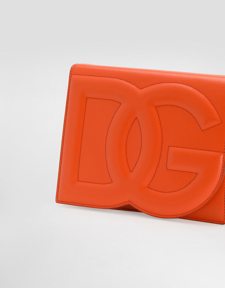 Dolce & Gabbana حقيبة كروس بودي DG Logo Bag من جلد عجل برتقالي BB7287AW576