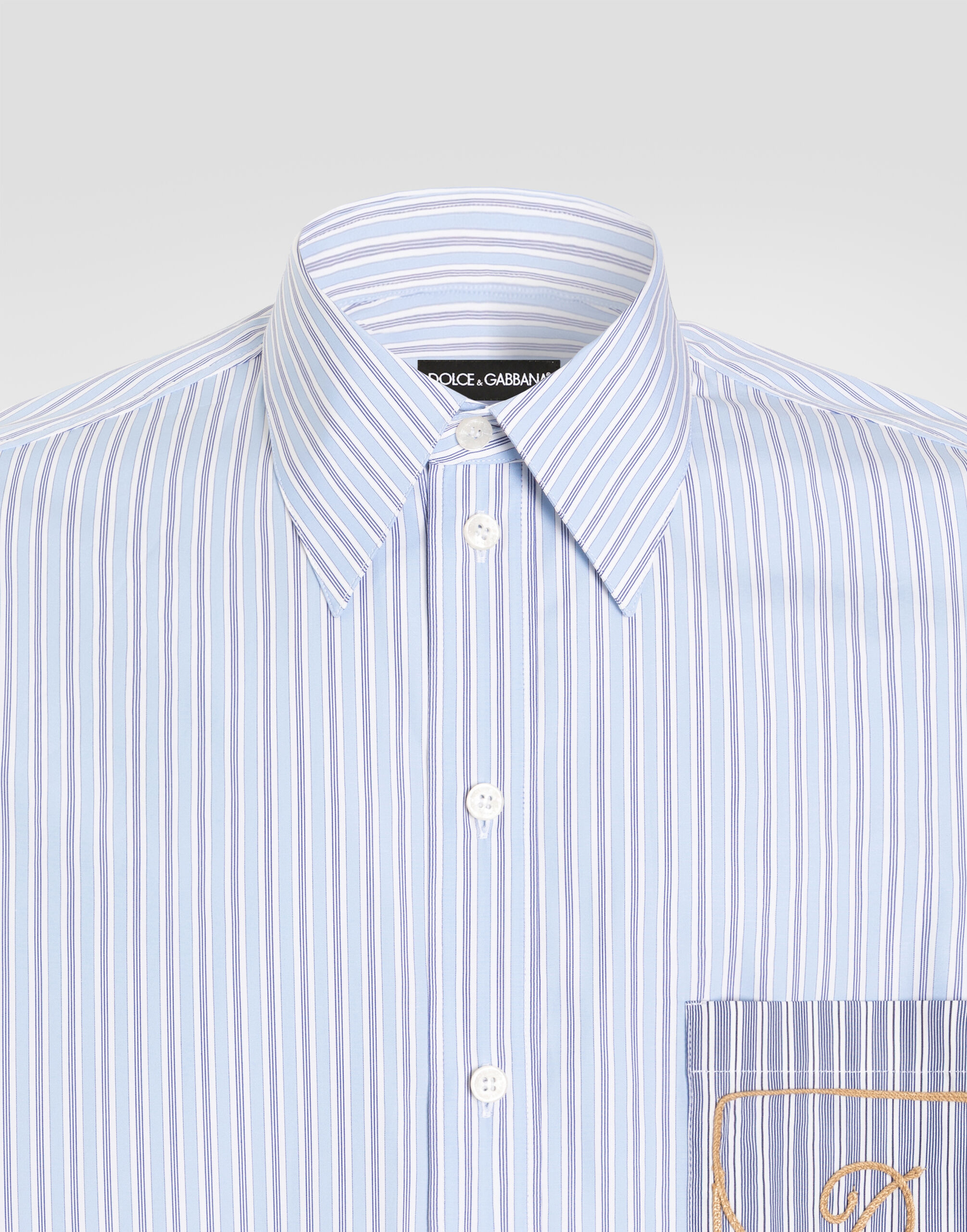 Striped poplin shirt - thumbnail 3